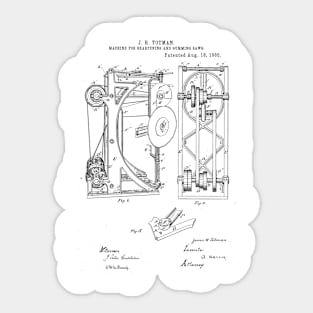 Machine for sharpening or gumming saws Vintage Retro Patent Hand Drawing Funny Novelty Gift Sticker